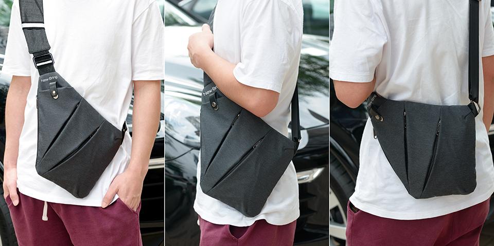 Multi Pocket Messenger Bag - Ultra Lightweight Sling Backpack